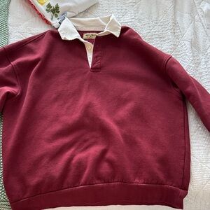 Men's V-Neck Sweater - Burgundy
